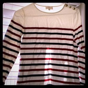 Sezane Blue and Red Stripe Shirt